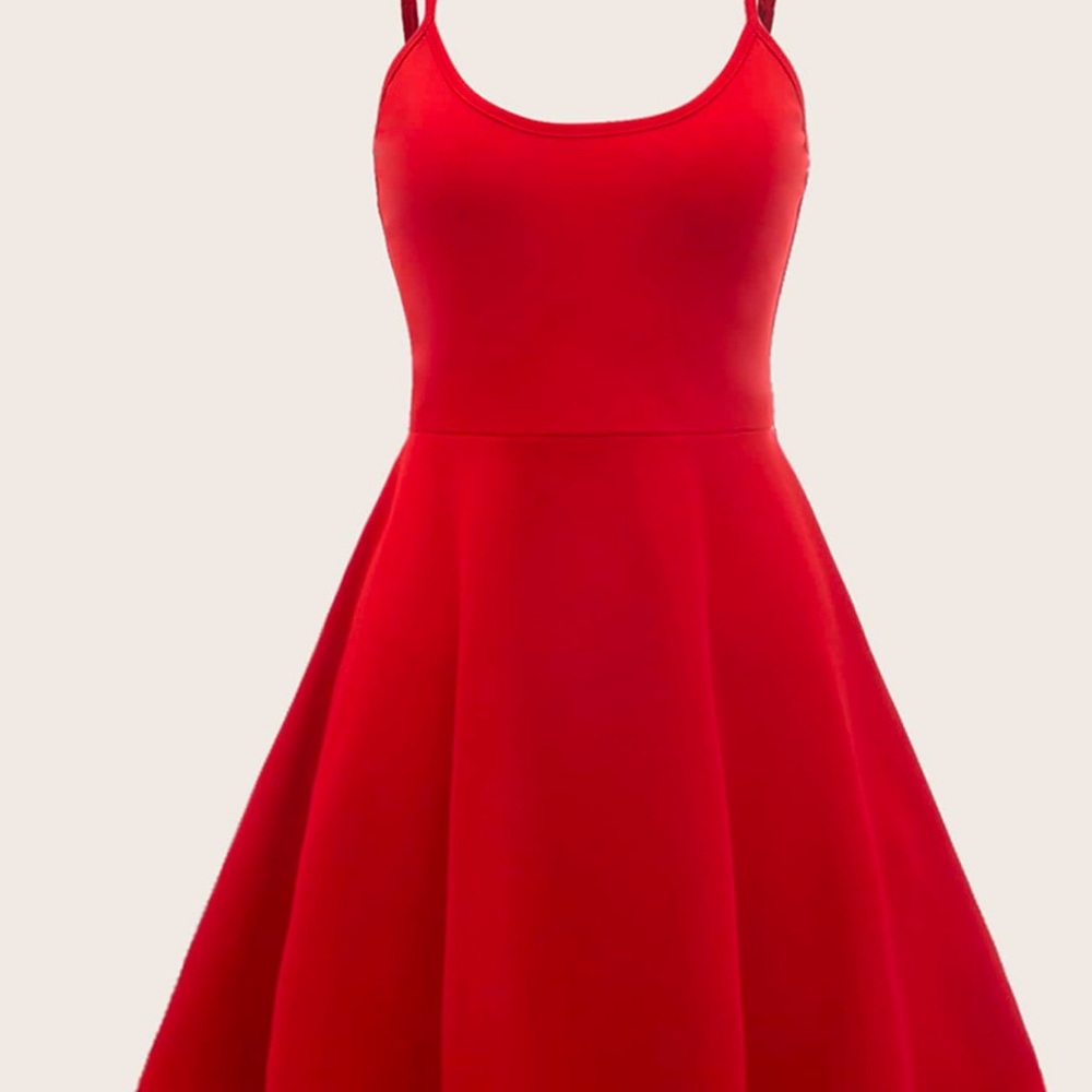 Shein EZwear Solid Flare Hem Cami Dress